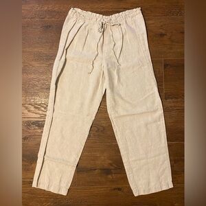 Tyler Boe Cream Pants with Drawstring Waistband